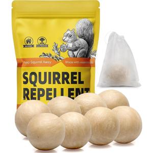 Squirrel Repellent Outdoor, Chipmunk Repellent, Naturally Repels Squirrels Away from Gardens/Garages/Attic/Bird Feeders, Indoor & Outdoor Squirrel Repellent, 3 Months Protection - 8P