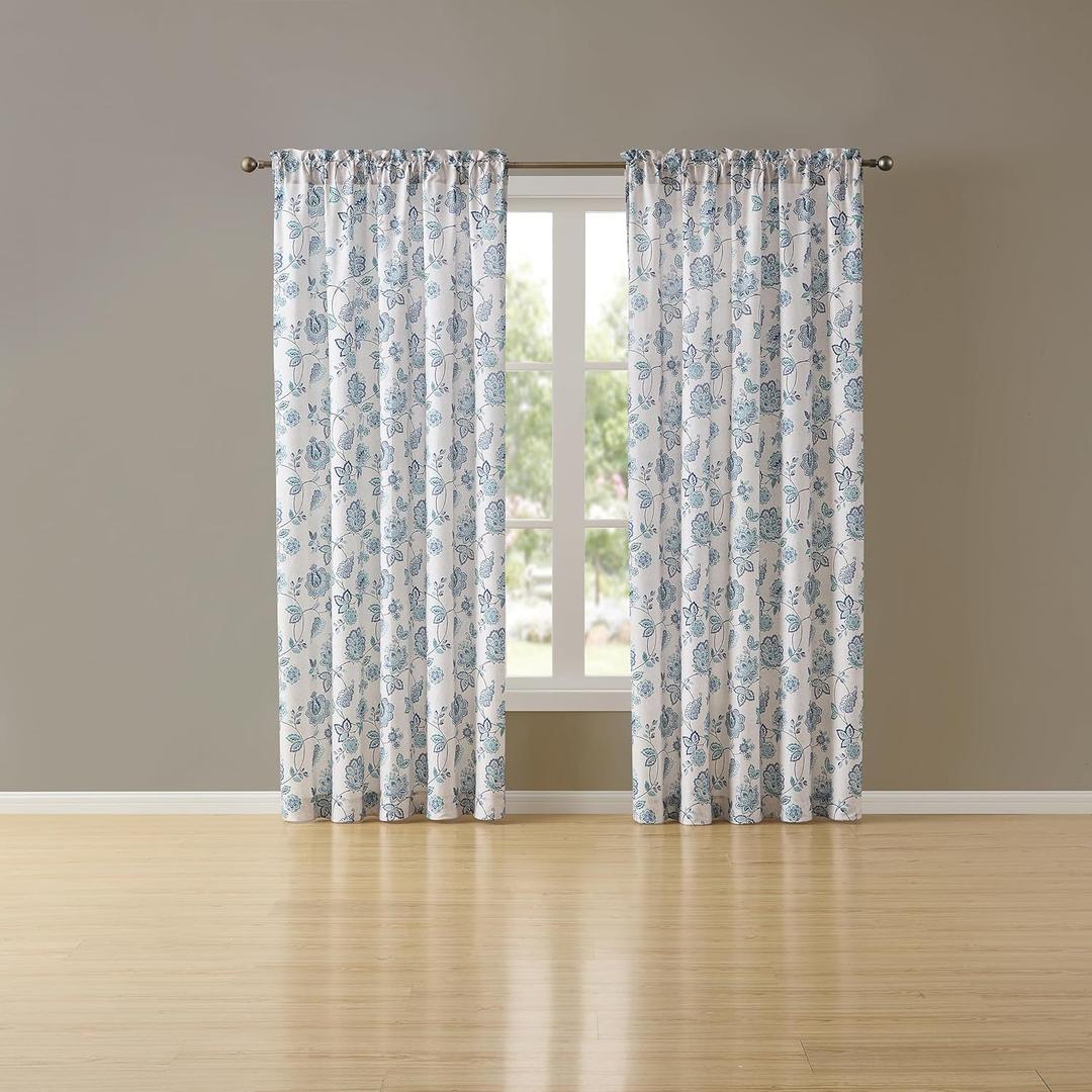 2 x Colette Rod Pocket Panel (52"W x 63"L (Pack of 1), Denim)