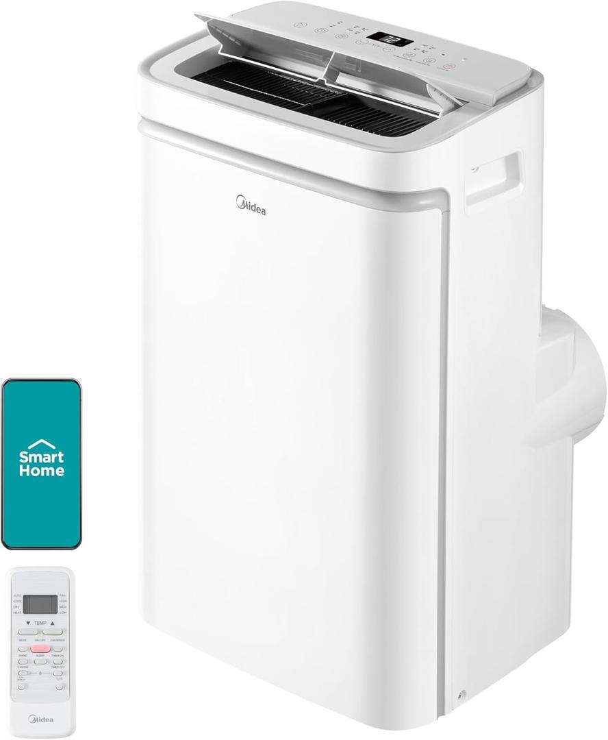 Midea 12,000 BTU ASHRAE (8,000 BTU DOE/SACC) Portable Air Conditioner, Cools up to 350 Sq.Ft., with Dehumidifier & Fan mode, Control with Remote, Amazon Alexa & Google Assistant, 2026 NEW