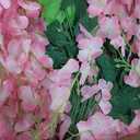 48Pcs Artificial Wisteria Hanging Flowers, 3.6Ft/Pcs White & Pink Fake Wisteria Garland for Wedding Party Home Garden Indoor Outdoor Decoration