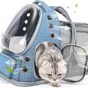 Expandable Cat Backpack, Cat Bubble Backpack Carrier for Carrying Cats, Pets and Small Dogs, Airline-Approved, Designed for Travel, Hiking, Walking, Car Blue