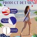 Cinnvoice 20ft USA Beach Windscreen Set Long Patriotic Privacy Screen with 6 Poles, Mallet, Carry Bag Portable Red White Blue Beach Fence Wind Blocker for Outdoor Summer Wind Protection