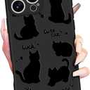 2 x Toycamp for iPhone 16 Pro Case 6.3 Inch - Women Girls Cats Cute Black Frosted Slim Fit Design Soft TPU Shockproof Protective Girly Pretty Phone Cover for Apple for iPhone 16 Pro Case