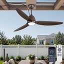 52" Outdoor Ceiling Fan with Light,Plug in Hanging IP65 Bronze | APP & Remote Control,6 Speeds,Reversible DC Motor,3000-6000K Dimmable LED,Perfect for Covered Patios,Gazebos,Pergola,Porches
