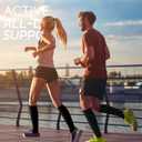 Compression Socks for Women & Men 15-20mmHg Knee High Support Socks for Running Athletic Travel (Black)