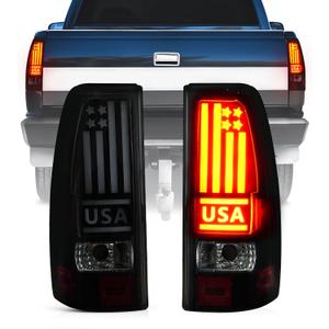 Tail Light Assembly Fit for Chevy Silverado 1500 2500 HD 1999-2002, for GMC Sierra 1500 2500 HD Fleetside 1999-2003, Brake Lights Pair, Smoke Lens