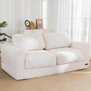 MAXYOYO Giant Bean Bag Chair for Adults, Upholstered Loveseat Floor Sofa with Pillows and Armrests, Large Bean Bag Sofa Plush Chair Couch for Bedroom Living Room, White MAXYOYO Giant Bean Bag Chair for Adults, Upholstered Loveseat Floor Sofa with Pillows and Armrests, Large Bean Bag Sofa Plush Chair Couch for Bedroom Living Room, White