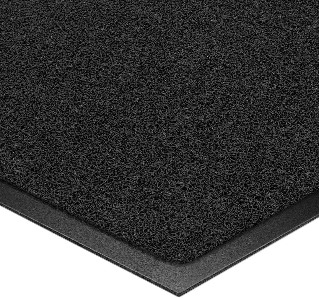 Kuyal Door Mat, 2'x4' Indoor Outdoor Entrance Mat to Trap Dirt and Moisture, Non Slip Waterproof Outdoor Mats, Commercial Floor Inside Outside Entrance, Heavy Duty Durable Welcome Mats, Black