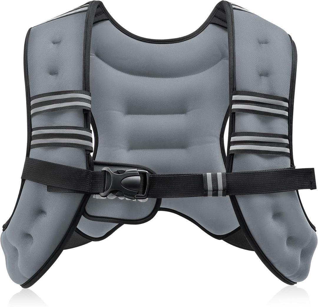 ZELUS Weighted Vest, 12lb Weight Vest with Reflective Stripe for Workout, Strength Training, Running, Fitness, Muscle Building, Weight Loss, Weightlifting