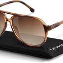 Livho Trendy Polarized Aviator Sunglasses Women Men, Retro Sun Glasses for Women Men 2025, Oversized UV Protection Shades (Brown Tortoise/Brown)