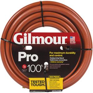Gilmour Pro Commercial 3/4" x 100' Heavy Duty Water Hose, Durable and Kink Resistant 100 ft Garden Hose