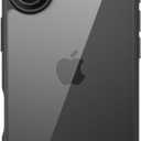 JETech Case for iPhone 17 6.3-Inch, Shockproof Phone Bumper Cover, Solid Color Matte TPU Frame, Anti-Scratch Clear Back (Black)