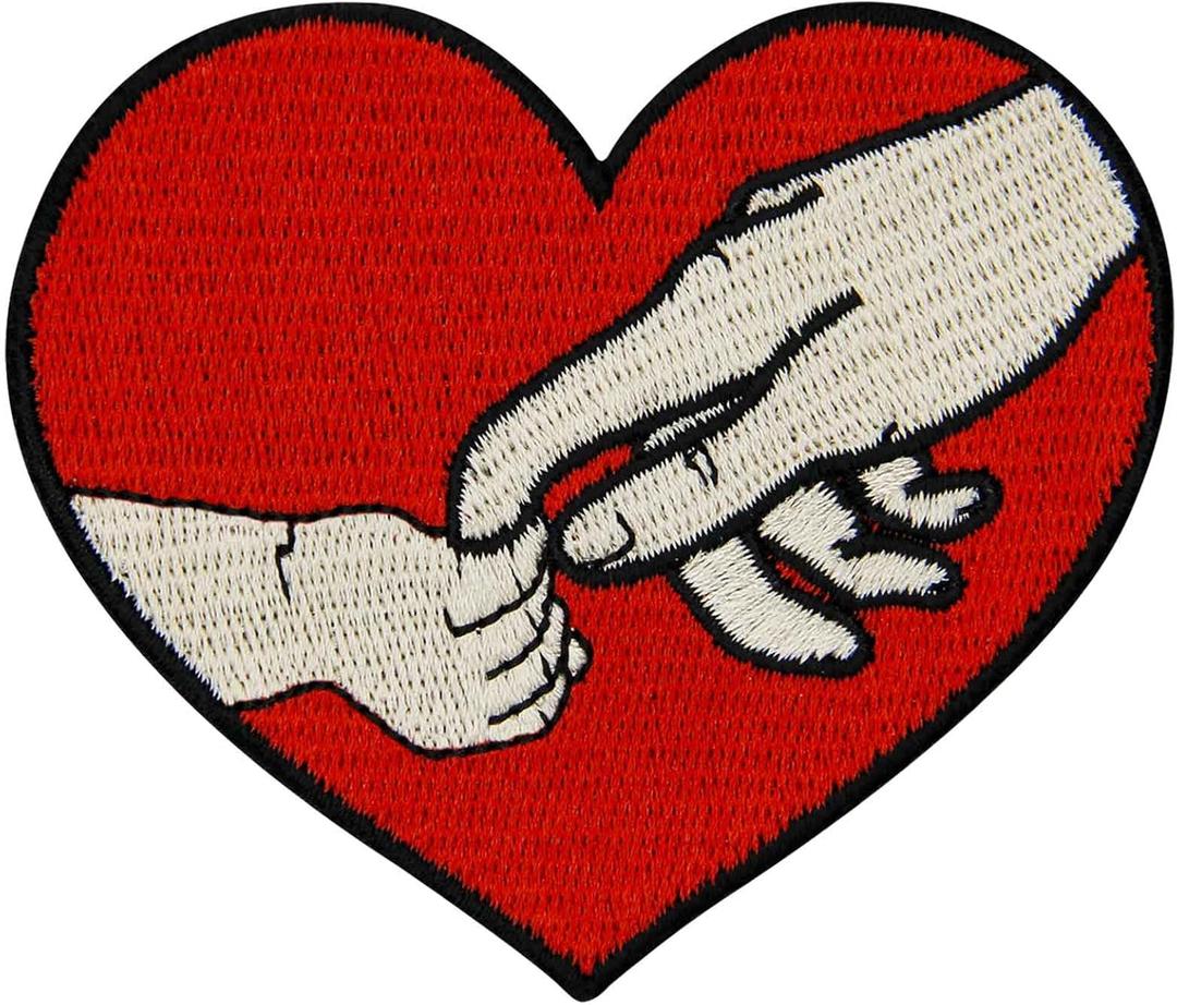 ZEGINs Hoding Hands with You Patch Embroidered Applique Badge Iron On Sew On Emblem