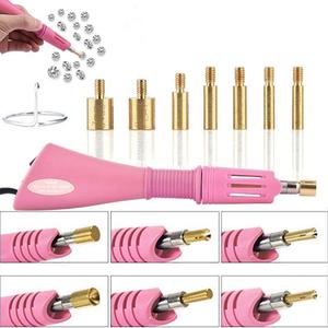 Hotfix Rhinestone Applicator, 7 in 1 Professional Iron-on DIY Hot Fix Tool Rhinestone Setter Applicator Wand Crystal Gem Tool Kit with 7 Different Sizes Tips, Support Stand (Pink) Hotfix Rhinestone Applicator, 7 in 1 Professional Iron-on DIY Hot Fix Tool Rhinestone Setter Applicator Wand Crystal Gem Tool Kit with 7 Different Sizes Tips, Support Stand (Pink)