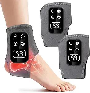 Foot Advanced Renew Triple Method Massager for Neuropathy and Plantar Fasciitis, Cordless Foot Massager with Heat and Vibration, Portable for Home Travel Use（Gray 2pcs）