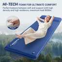 Elegear CumbreX Self Inflating Sleeping Pad, 3.15" Ultra-Thick Memory Foam Camping Pad with Pillow Fast Inflating in 20s Insulated Camping Mattress Pad 4-Season Camp Sleeping Mat for Camp/Travel/Tent, Blue, Single