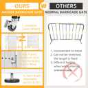 Metal Expandable Barrier Fence for Dogs, Portable Barricade Gate with Casters, Foldable Pet Gate Indoor Outdoor for Rooms, Stairs, Driveway, Garage, Yard, Doorways, 7 Feet, White