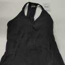 Danysu V Neck Cotton Tank Tops with Built-in Shelf Bra Sleeveless Racerback Fitted Basic Cami Shirts (Small, Black)