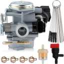 16100-GEZ-673 Carburetor Compatible with Honda Ruckus NPS50 2003-2019 Carb with Gas Fuel Shutoff Valve, Fuel Filter, Fuel Line Clamps, Cleaner Tool Kit