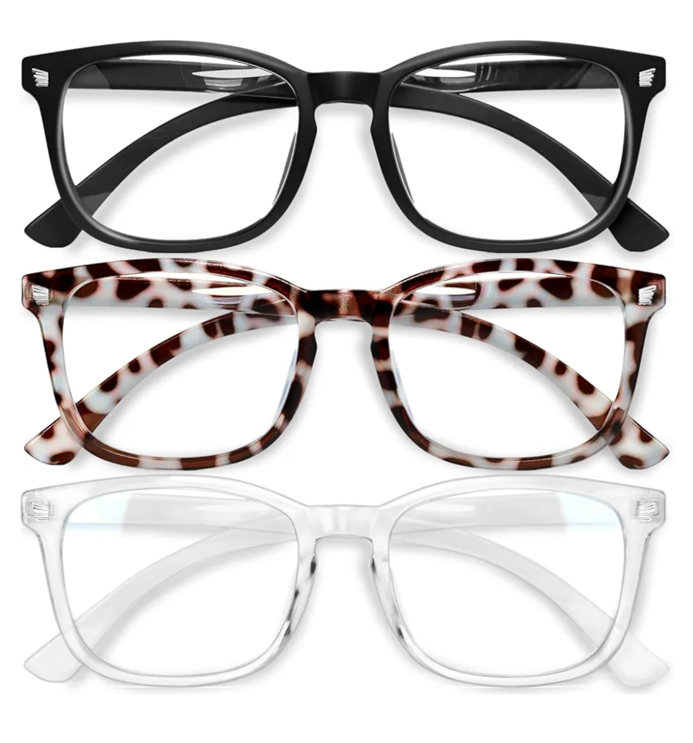 Gaoye Stylish Blue Light Glasses for Woman - Computer Glasses up to 99% Blue Light Blocking - Lightweight Frames - 3 pack