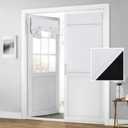 HOMEIDEAS 100% Blackout French Door Curtains, Privacy Door Curtains for Window, 26 X 40 Inch Room Darkening Blinds, Thermal Insulated Window Shades for Bedroom, 1 Panel, Greyish White