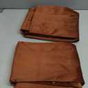 Timeper Burnt Orange Pleat Back Tab Velvet Curtains W42" x L84" inches 2 Panels, Room Darkening Solid Home Decor Curtains for Bedroom Living Dining Room Thermal Insulated Luxury Super Soft Window Drapes