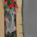 4FT Fake Rose Tree 2 Pack, Realistic Artificial Camellia Plant in Pot with 24 Detachable Butterflies Fake Flower Trees for Home Office Living Room Front Porch Indoor Outdoor Decor (Greenpink)