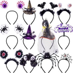 BQTQ 12 Pieces Halloween Headbands Costume Element Spider Hair Headband for Cosplay Party Favors
