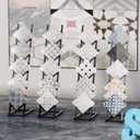 lukar 10 Tier Floor Standing Tile Display Rack, Flooring Sample Board Rack
