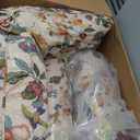 Set of 4 Outdoor Dining Chair Cushions, Comfort Patio Seating Cushions, 44 x21x4.5 inch, Single Welt and Zipper (Khaki Floral Essence)