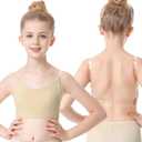Girls Dance Bra Clear Straps Teens Strapless Bra For Ballet Competitions Cheerleading With Replacement Straps (30, Nude)