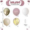 Dusty Pink and Gold Balloons Set, 60Pcs 12 Inch Retro Blush Pink White Sand Beige Metallic Gold Latex Balloon with Gold Confetti Boho Balloon for Birthday Baby Bridal Shower Wedding Party Decorations
