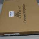 Homecor Silverware Organizer - Expandable Large Kitchen Drawer Organizer Utensil Organizer with 2 Removable Knife Blocks, 22"x 19"Cutlery Tray Drawer Dividers for Kitchen Flatware(6-9 Slots) (Black)