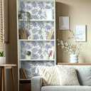 Boho Blue Leaf Wallpaper Peel and Stick Farmhouse Elegant Floral Wallpaper Self Adhesive Leaf Contact Paper for Shelf Cabinets Botanical Foliage Wall Paper for Living Room Bedroom 12"x118"