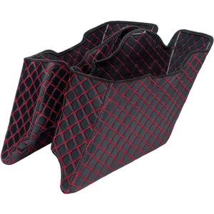 Stretched Saddlebag Liners for Harley Touring Models 2014-2023 (Road King, Electra, Road Street Glide, Ultra Classic) with Red Thread Stitching - NOT for CVO Saddlebags