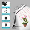 Hywyimlait Grow Lights for Indoor Plants, 84LEDs Clip Plant Lights, Full Spectrum LED Plant Growing Lamps with FlexibleGooseneck4/8/12/18H Timer, 3 Spectral Modes, 10 Dimmable Levels (1 Pack)