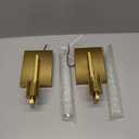 Gold LED Wall Sconce Set of Two with Bubble Crystal Stick Wall Light Modern Bathroom Vanity Light Fixture for Bedroom Bedside Hallway
