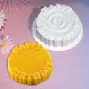 mostsom Silicone Mousse Mold, Round Shape Happy Birthday Cake Mould Reusable Non-Stick Baking Decorating Tools for Cakes Desserts Bakeware Accessories (A_ Round)