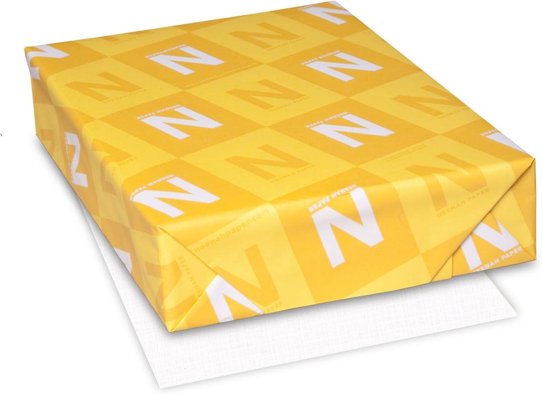 Neenah Royal Sundance Paper, 8.5" x 11", 24 lb, Linen Finish, Bright White, 500 Sheets (75061)
