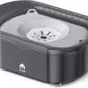 Dog Water Bowl, 2.2L No Spill Water Bowl for Dogs,with Suction Cup Foot Pad Reduce Refill, Anti Splash No Mess Dispenser Dripless Slow Drinking Water Bowl for Sloppy Messy Drinkers (Gray)