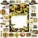 Retirement Party Photo Booth Props Kit Retirement Selfie Props Retirement Party Supplies Retirement Happy Party Decoration - 30pcs Selfie Props with Happy Retirement Frame - Black and Gold Theme