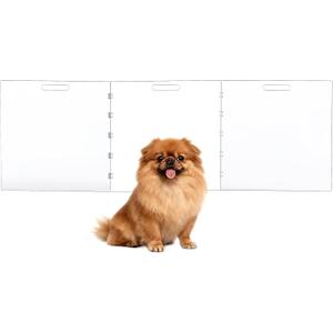 Clear Acrylic Dog Gate, Freestanding Pet Gate for Doorways Indoor, Foldable Acrylic Dog Playpen No Drilling (Clear, 3-Panel)