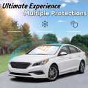 Windshield Sun Shade for Hyundai Sonata 2014-2019 | Car Front Window Sunshade with 240T Sun Visor Protector Blocks UV Rays Heat Sun Shield Accessories