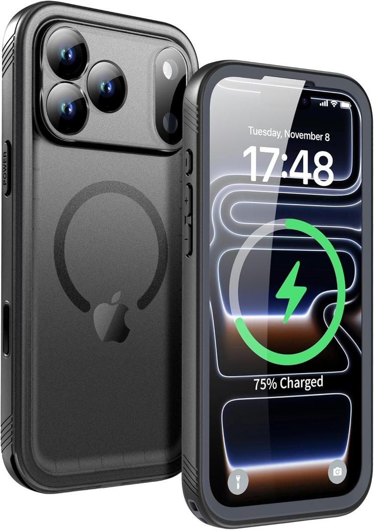 SPORTLINK for iPhone 17 Pro Case  IP68 Waterproof Military Protective Full Body Heavy Duty Shockproof 360 Sealed Dustproof with Camera Screen Protector Phone Cover for iPhone 17 Pro 6.3" Black