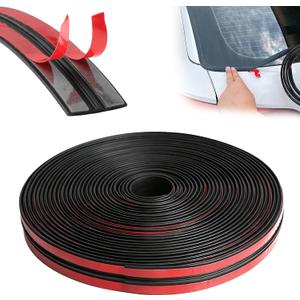 26.2 Ft T-Shape Car Windshield Weather Stripping Windshield Rubber Seal Car Weather Stripping Trim for Car Front Rear Windshield Tailgate Adhesive Rubber Seal Strip(14mm)