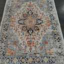 VK VKLIVING 5x7 Area Rug Washable Rugs for Living Room Rug Vintage Design Boho 5x7 Rug with Non Slip Living Room Rug Bedroom Carpet Stain Resistant, Home Decor, Vintage Harbor