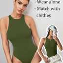 Avidlove Bodysuits for Women Crew Neck Sleeveless Body Suits Snap Closure Double Lined Tank Tops Bodysuit