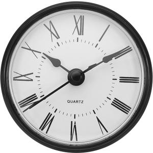 PATIKIL 2.8" 70mm Quartz Clock Insert, Round Quartz Movement Miniature Clock Mini Roman Numeral Clock Fit 61mm/3.1" Diameter Hole for Replacement Home, Black/White, Style 9 PATIKIL 2.8" 70mm Quartz Clock Insert, Round Quartz Movement Miniature Clock Mini Roman Numeral Clock Fit 61mm/3.1" Diameter Hole for Replacement Home, Black/White, Style 9