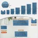 Disolla Blue Bathroom Rug 24x36 - Non-Slip Plush Thick Bath Mat, Highly Absorbent & Ultra Soft Fluffy Floor Mat, Machine Washable for Shower and Tub