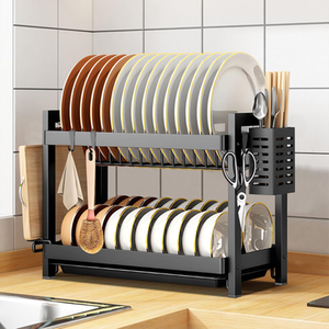 Forthcan Dish Drying Rack Kitchen Dish Drying Stand 2 Layer Dish Drainer